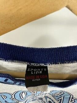 Vtg Unc Tar Talons Carolina Big Graphic Collar Spellout Gris T-shirt Taille XL