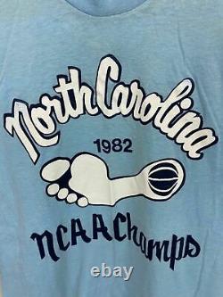 Vtg Unc Tar Talons Caroline Du Nord 1982 Michael Jordan Ncaa Champs Thin T-shirt M