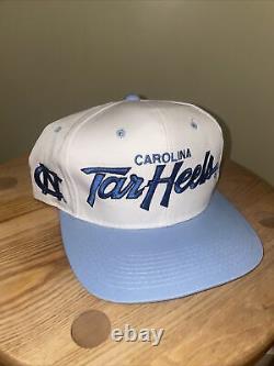 Vtg Unc Tarheels Sports Specialties Script Snapback Hat Twill 90s Cap College