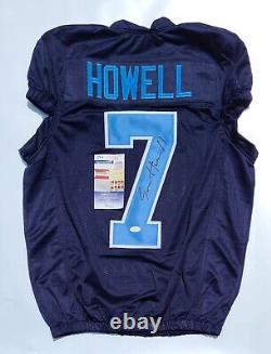 Wow Sam Howell A Signé Auto Blue XL Football Jersey Jsa Coa Unc Tar Talons