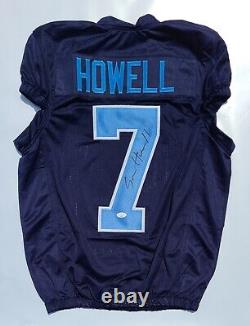 Wow Sam Howell A Signé Auto Blue XL Football Jersey Jsa Coa Unc Tar Talons