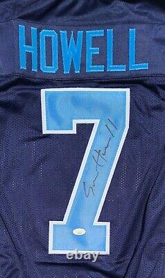 Wow Sam Howell A Signé Auto Blue XL Football Jersey Jsa Coa Unc Tar Talons
